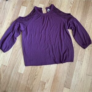 Purple drop shoulder shirt